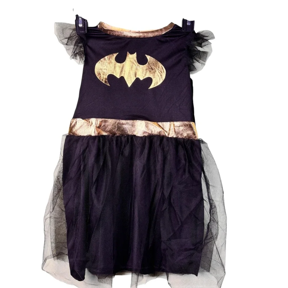 Batman Batgirl‎ Child Costume Dress Gauntlets Mask Halloween Cosplay Size Medium